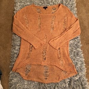 Buckle light coral distressed sweater!
